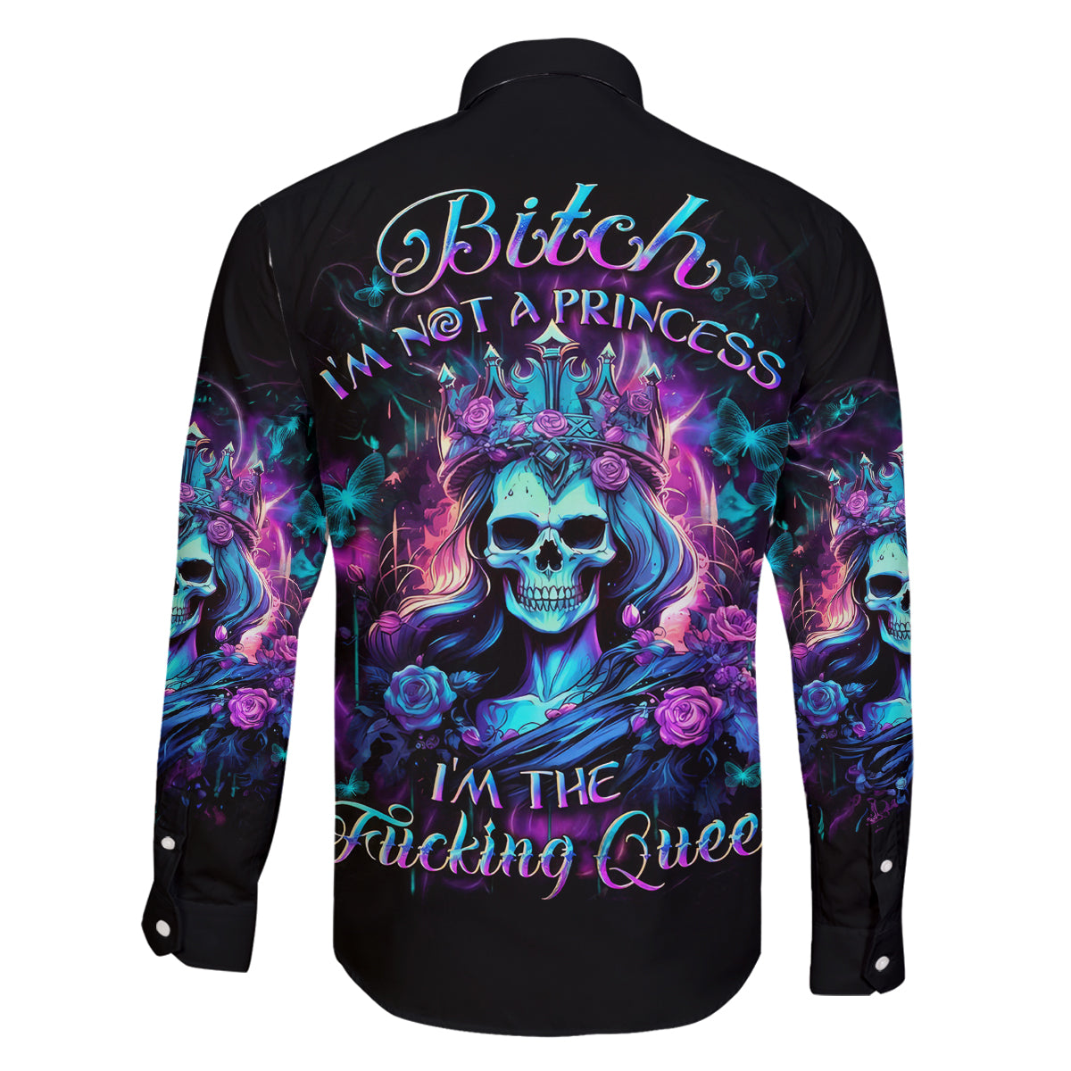 Queen Skull Family Matching Mermaid Dress and Hawaiian Shirt Bitch I'm The Fucking Queen - Wonder Print Shop