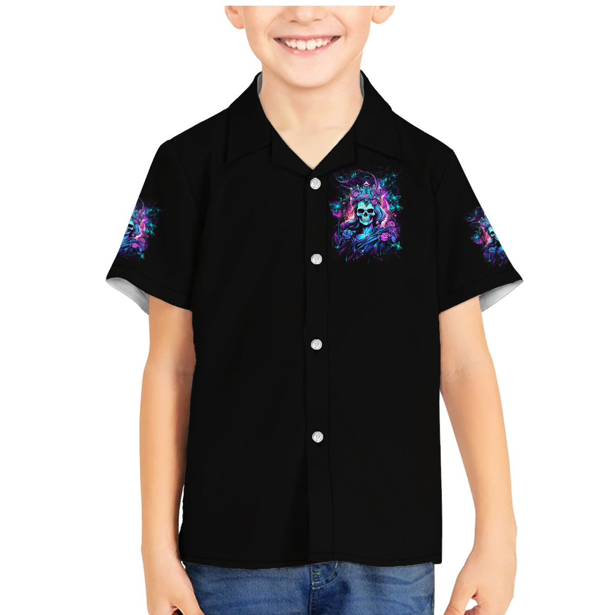 Queen Skull Family Matching Mermaid Dress and Hawaiian Shirt Bitch I'm The Fucking Queen - Wonder Print Shop