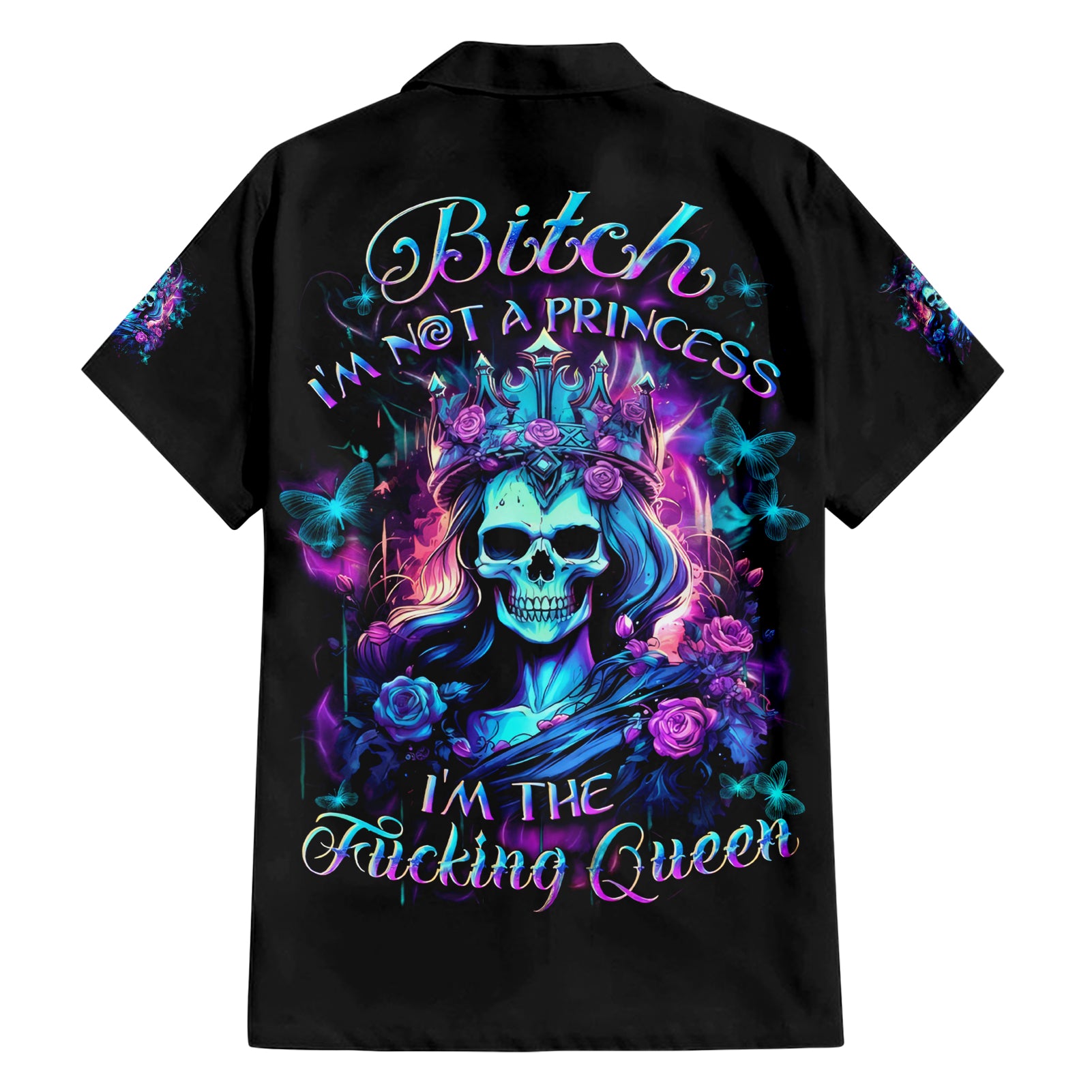 Queen Skull Hawaiian Shirt Bitch I'm The Fucking Queen - Wonder Print Shop