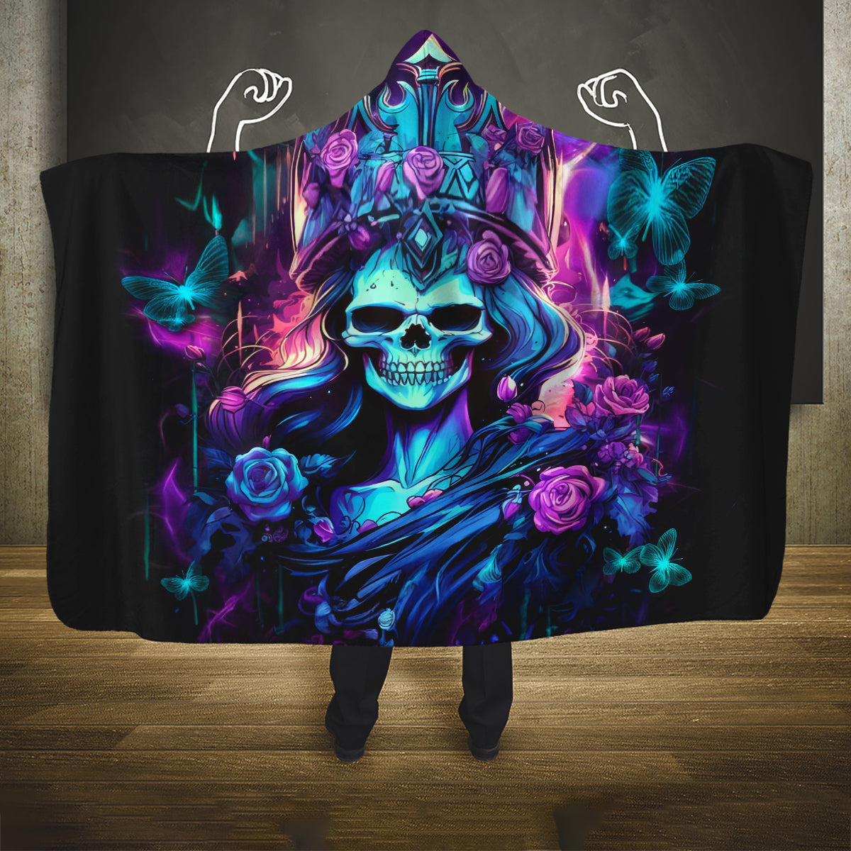 Queen Skull Hooded Blanket Bitch I'm The Fucking Queen