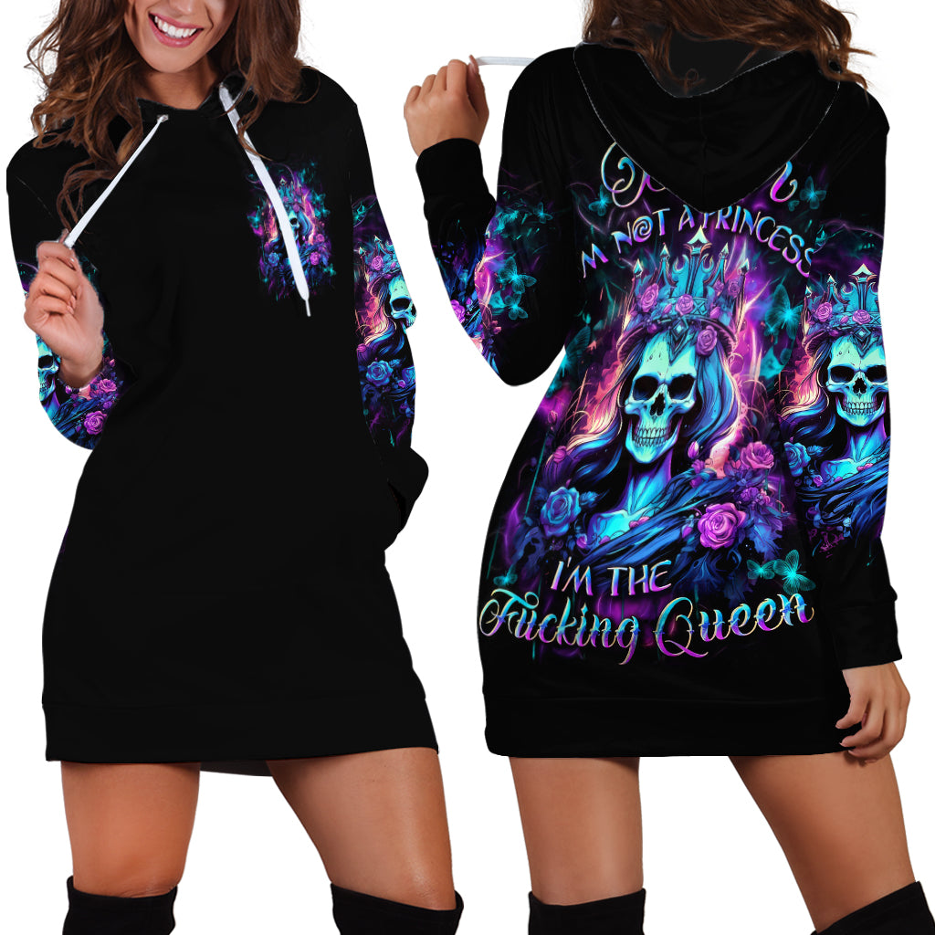 Queen Skull Hoodie Dress Bitch I'm The Fucking Queen - Wonder Print Shop