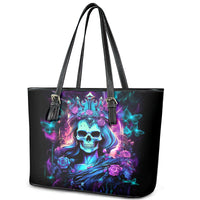 Queen Skull Leather Tote Bag Bitch I'm The Fucking Queen - Wonder Print Shop