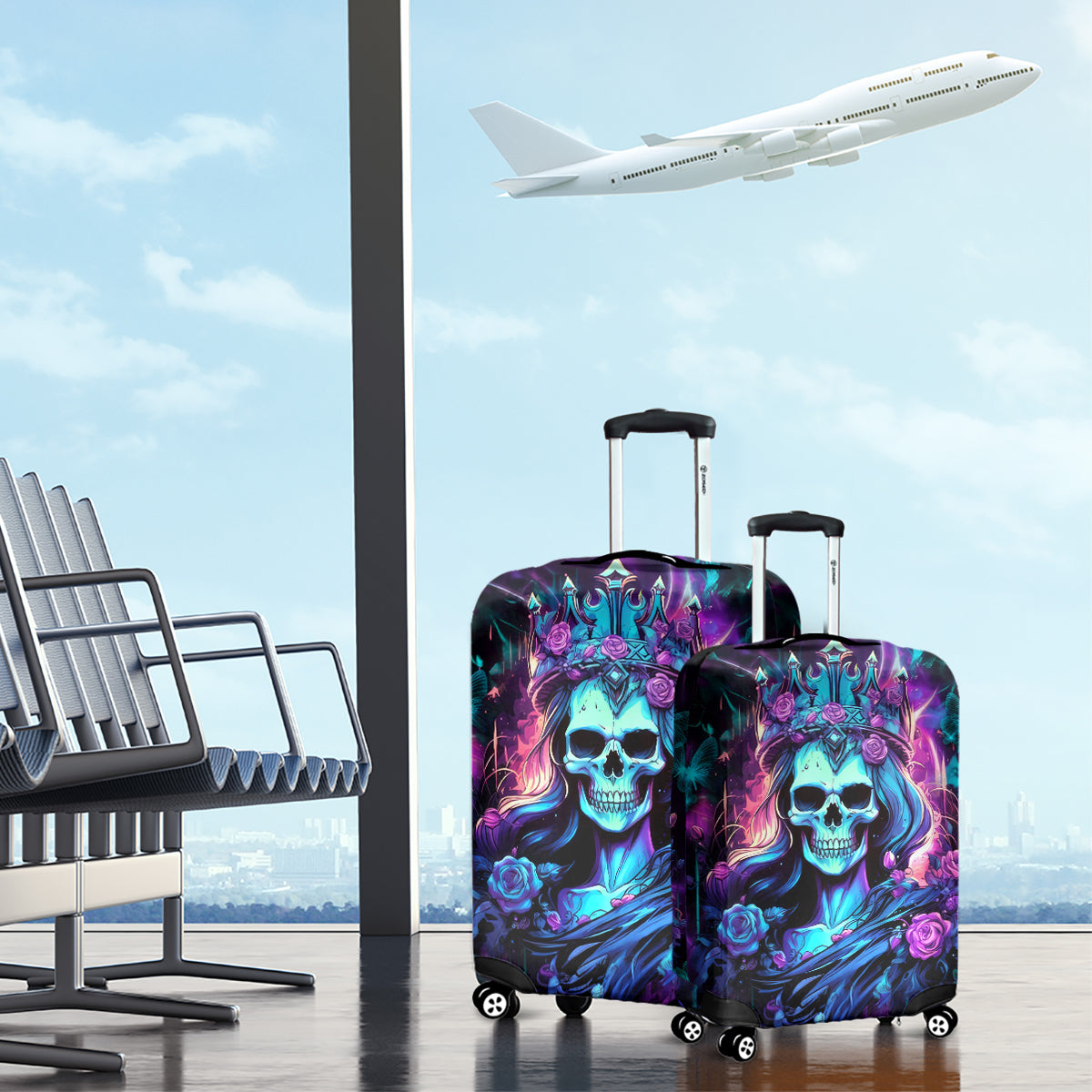 Queen Skull Luggage Cover Bitch I'm The Fucking Queen - Wonder Print Shop
