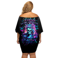 Queen Skull Off Shoulder Short Dress Bitch I'm The Fucking Queen - Wonder Print Shop