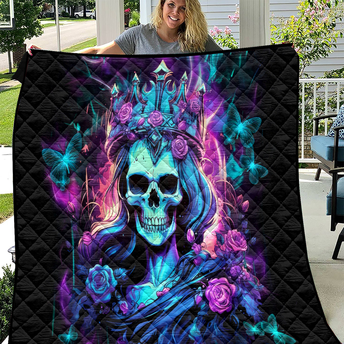 Queen Skull Quilt Bitch I'm The Fucking Queen - Wonder Print Shop