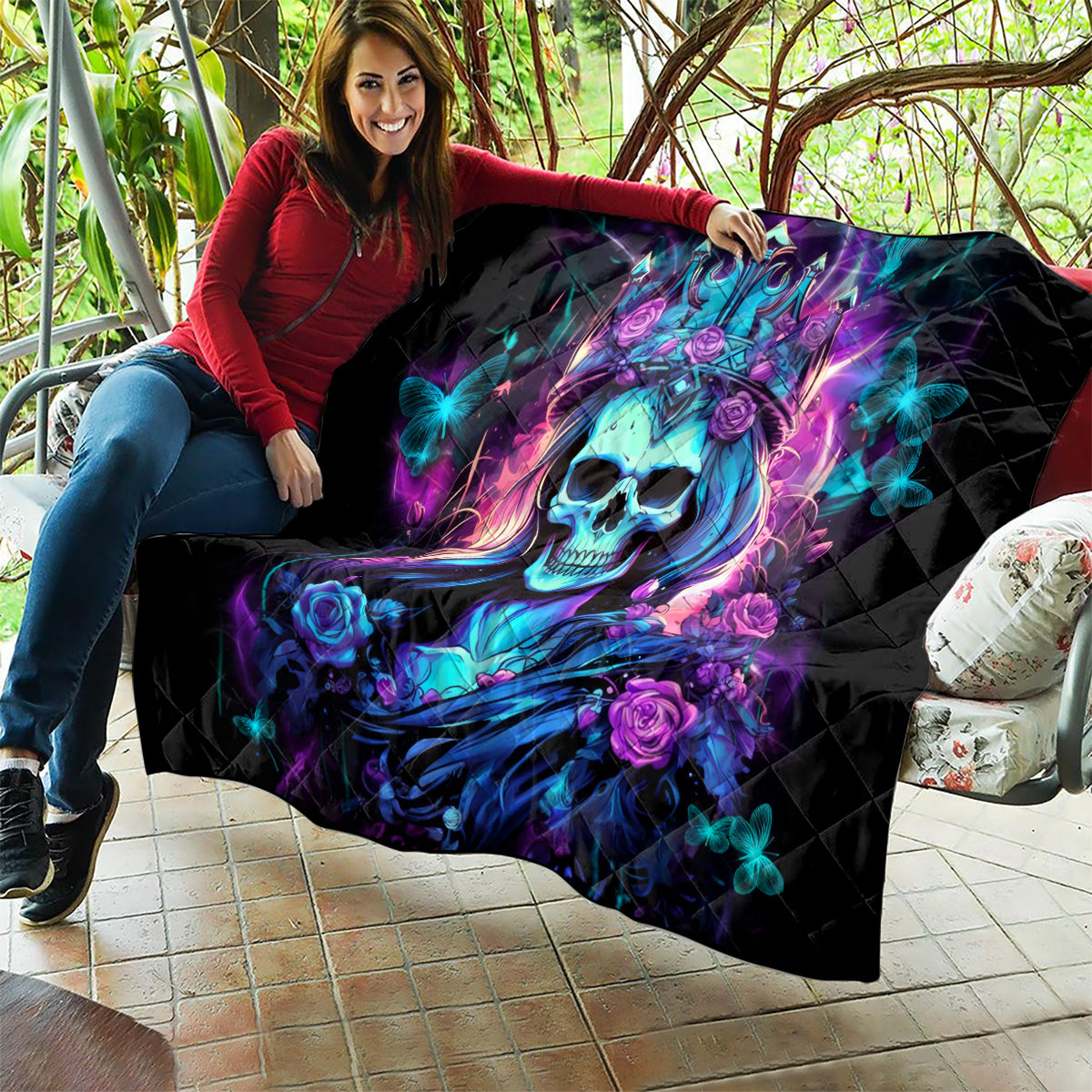 Queen Skull Quilt Bitch I'm The Fucking Queen - Wonder Print Shop