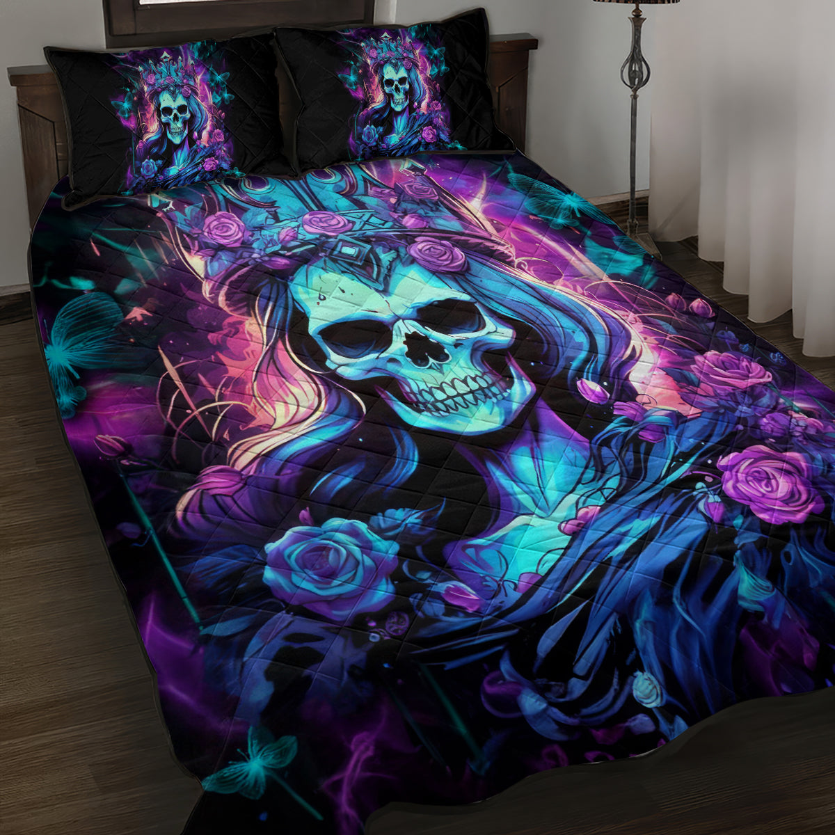 Queen Skull Quilt Bed Set Bitch I'm The Fucking Queen - Wonder Print Shop