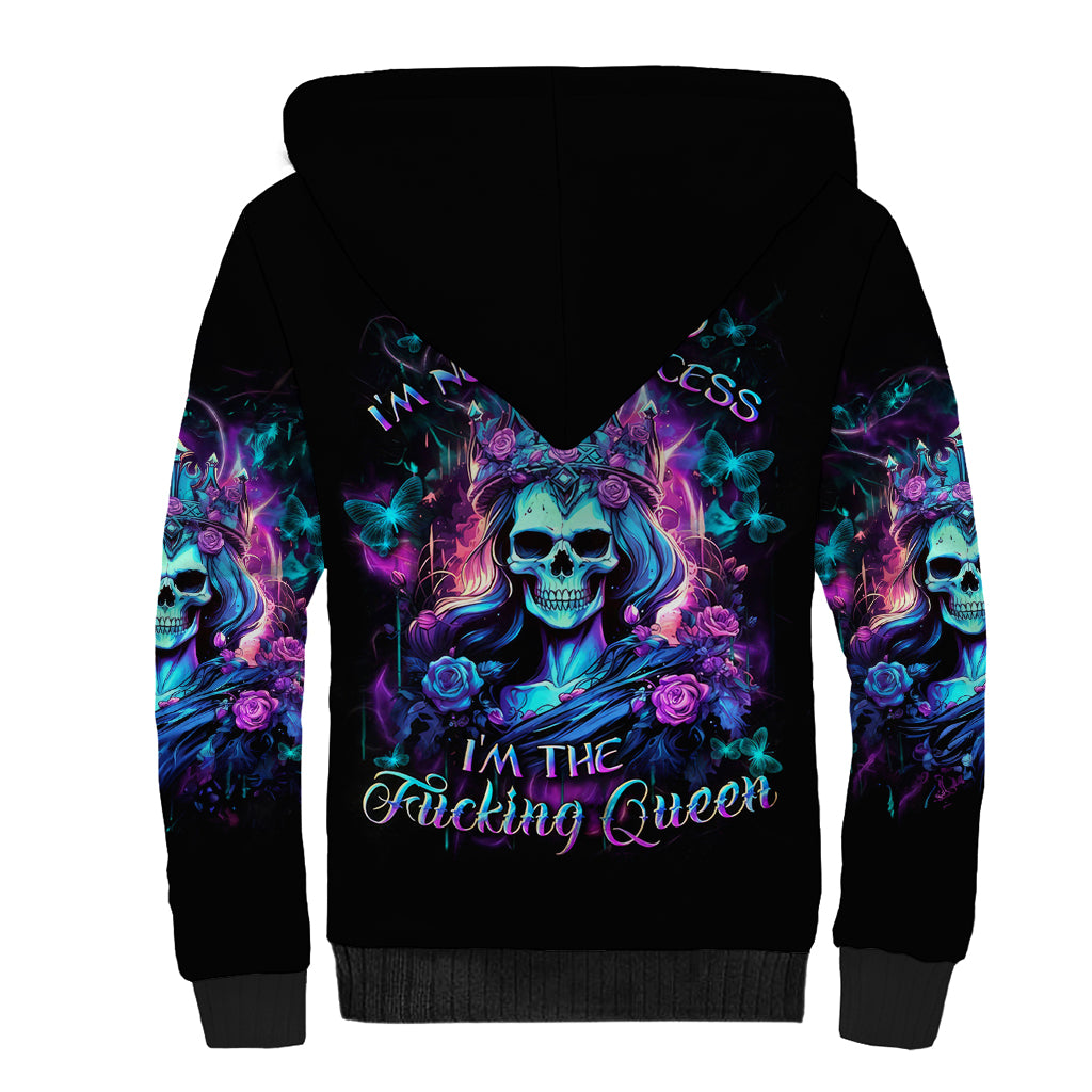 Queen Skull Sherpa Hoodie Bitch I'm The Fucking Queen - Wonder Print Shop