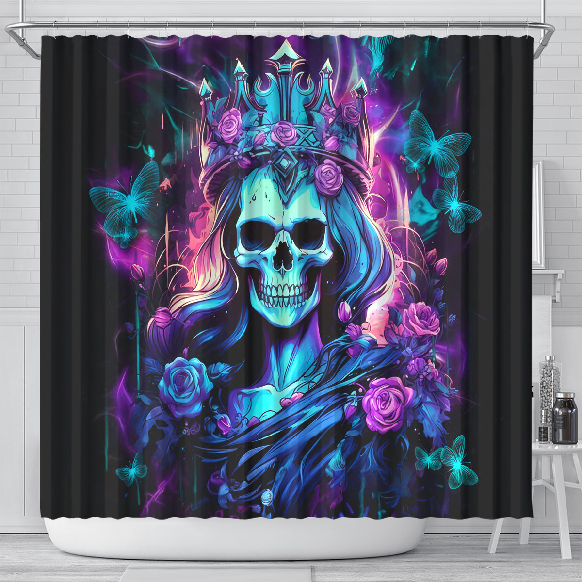 Queen Skull Shower Curtain Bitch I'm The Fucking Queen