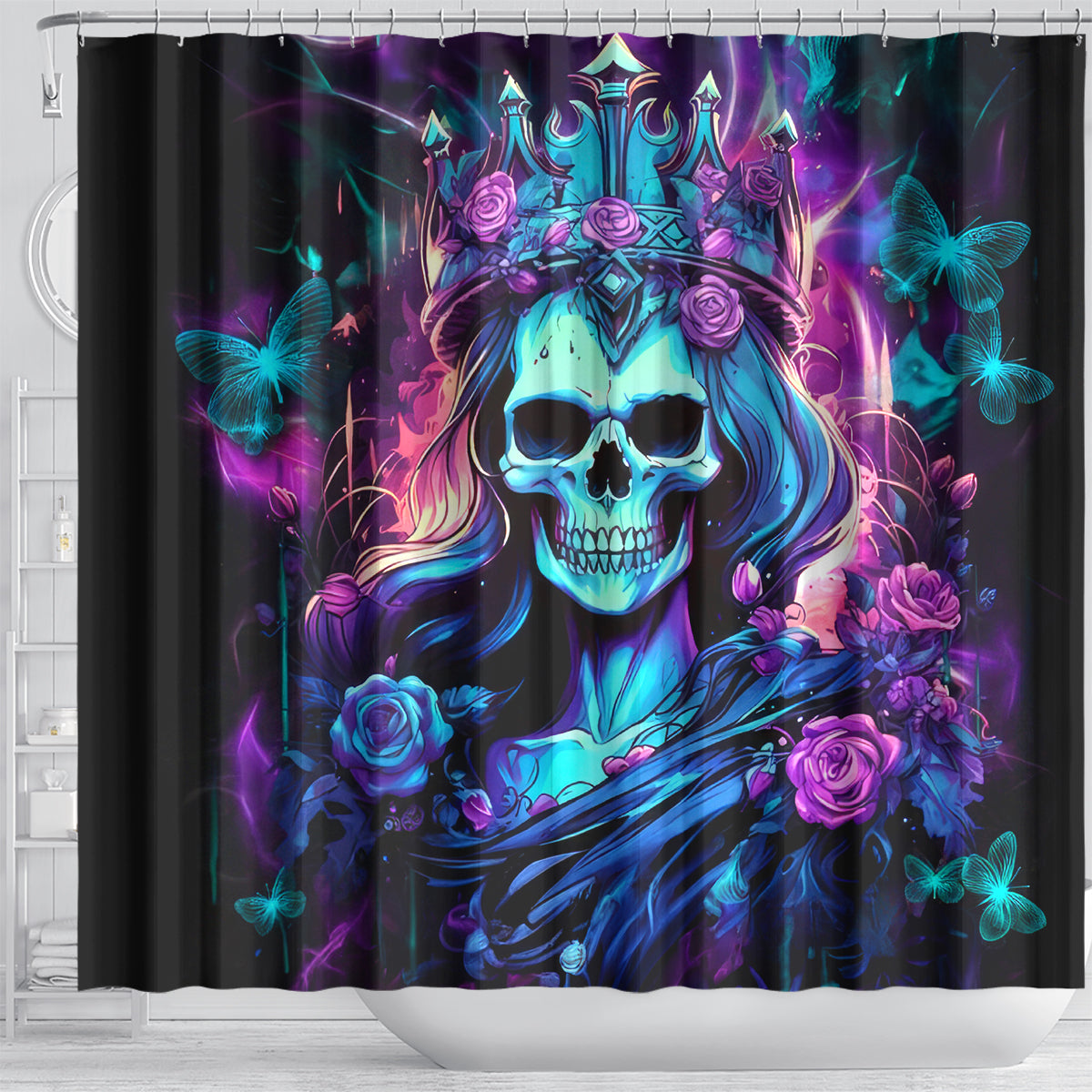 Queen Skull Shower Curtain Bitch I'm The Fucking Queen