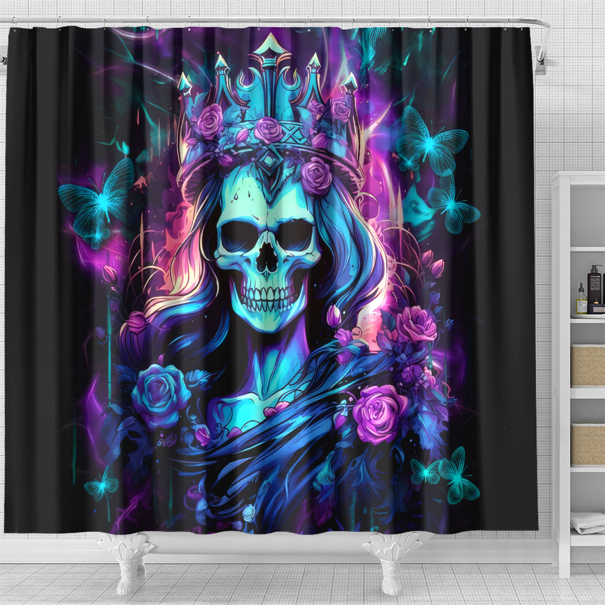 Queen Skull Shower Curtain Bitch I'm The Fucking Queen
