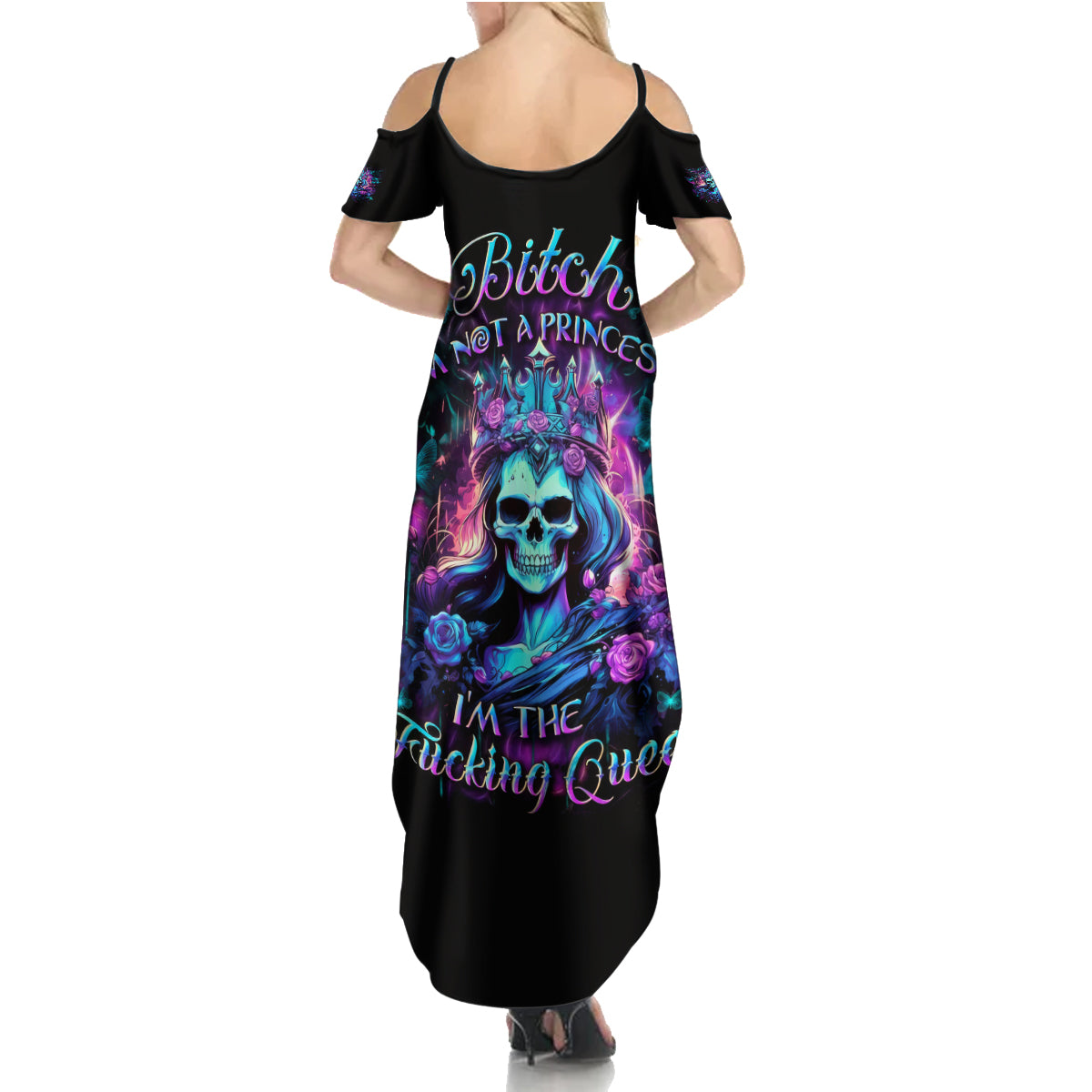 Queen Skull Summer Maxi Dress Bitch I'm The Fucking Queen - Wonder Print Shop