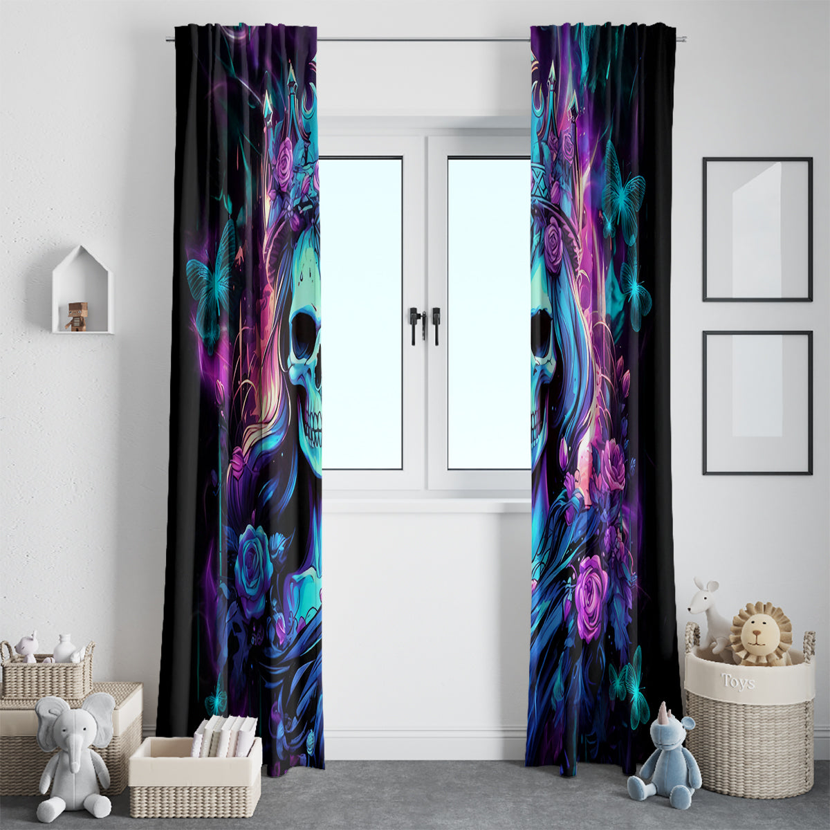 Queen Skull Window Curtain Bitch I'm The Fucking Queen - Wonder Print Shop