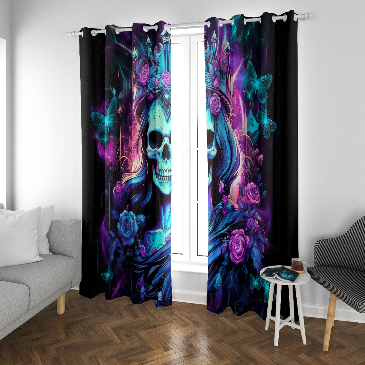 Queen Skull Window Curtain Bitch I'm The Fucking Queen - Wonder Print Shop