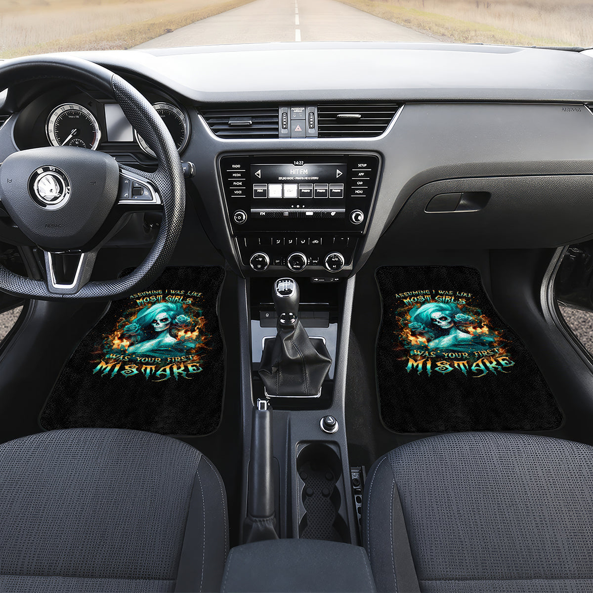 Flame Girl Skull Car Mats Assuming I Was Like Most Girls Was Your First Mistake - Wonder Print Shop