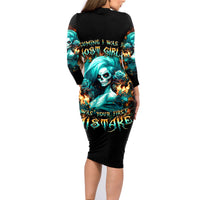 Flame Girl Skull Family Matching Long Sleeve Bodycon Dress and Hawaiian Shirt Assuming I Was Like Most Girls Was Your First Mistake - Wonder Print Shop