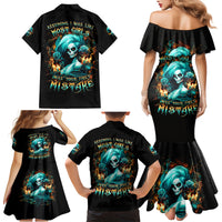 Flame Girl Skull Family Matching Mermaid Dress and Hawaiian Shirt Assuming I Was Like Most Girls Was Your First Mistake - Wonder Print Shop