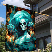 Flame Girl Skull Garden Flag Assuming I Was Like Most Girls Was Your First Mistake - Wonder Print Shop