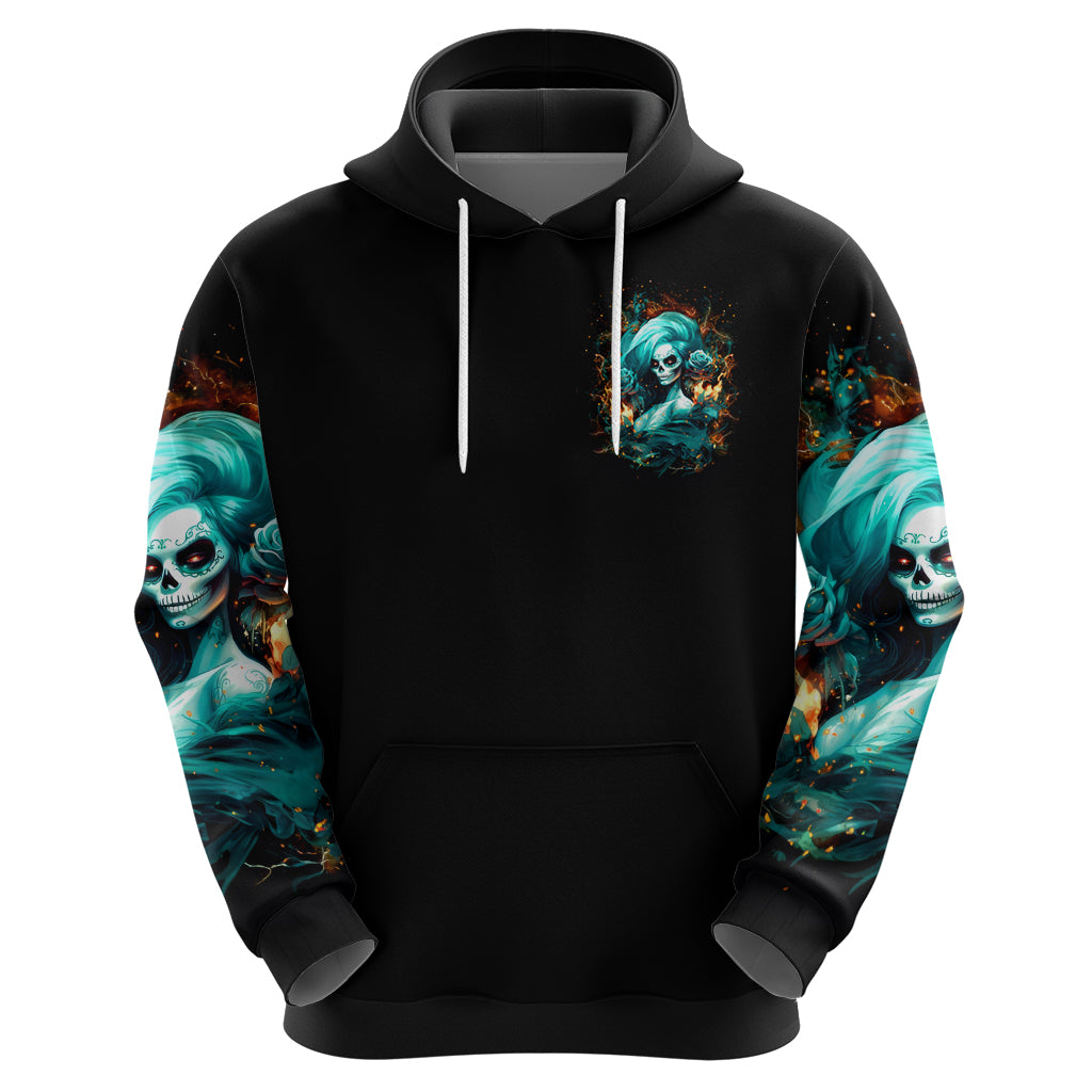 Flame Girl Skull Hoodie Assuming I Was Like Most Girls Was Your First Mistake - Wonder Print Shop
