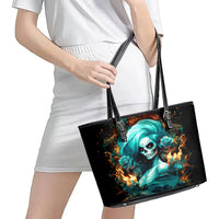 Flame Girl Skull Leather Tote Bag Assuming I Was Like Most Girls Was Your First Mistake - Wonder Print Shop