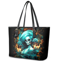 Flame Girl Skull Leather Tote Bag Assuming I Was Like Most Girls Was Your First Mistake - Wonder Print Shop