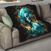 Flame Girl Skull Quilt Assuming I Was Like Most Girls Was Your First Mistake - Wonder Print Shop