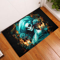 Flame Girl Skull Rubber Doormat Assuming I Was Like Most Girls Was Your First Mistake - Wonder Print Shop
