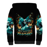 Flame Girl Skull Sherpa Hoodie Assuming I Was Like Most Girls Was Your First Mistake - Wonder Print Shop