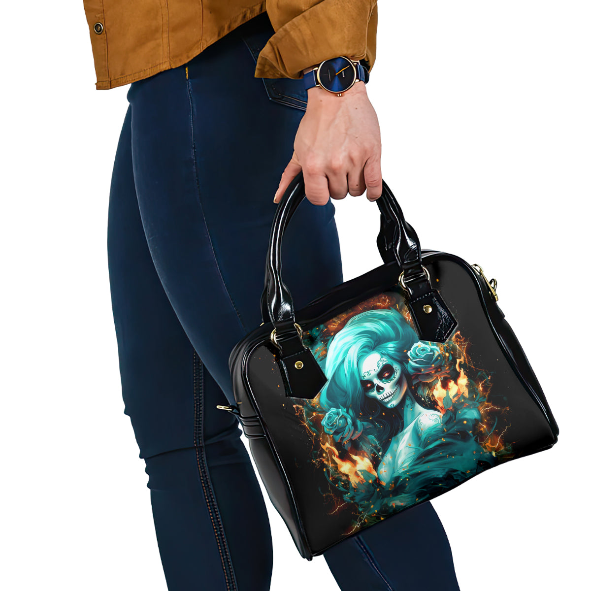 Flame Girl Skull Shoulder Handbag Assuming I Was Like Most Girls Was Your First Mistake