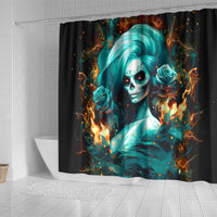 Flame Girl Skull Shower Curtain Assuming I Was Like Most Girls Was Your First Mistake