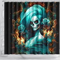 Flame Girl Skull Shower Curtain Assuming I Was Like Most Girls Was Your First Mistake