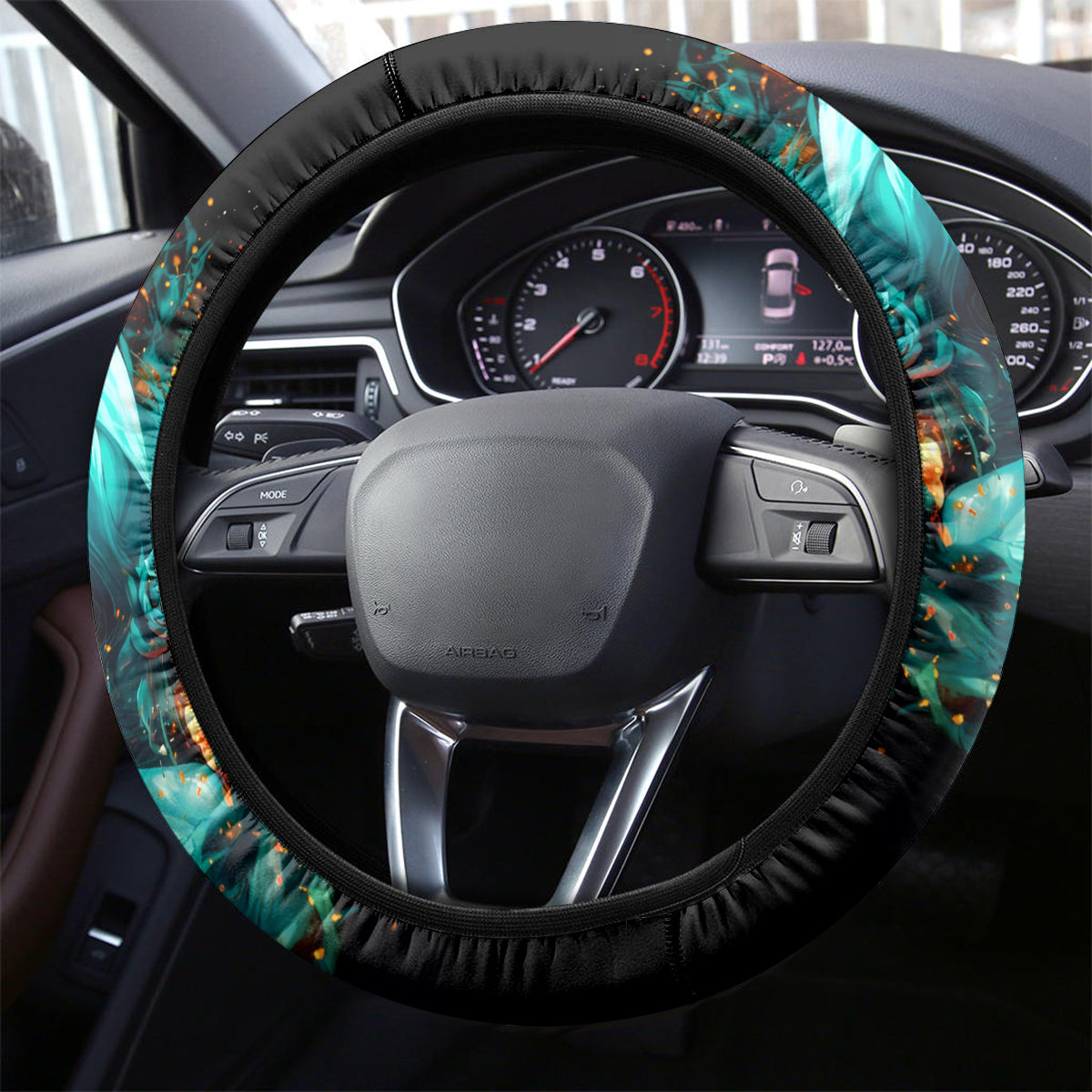 Flame Girl Skull Steering Wheel Cover Assuming I Was Like Most Girls Was Your First Mistake - Wonder Print Shop