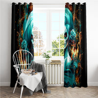 Flame Girl Skull Window Curtain Assuming I Was Like Most Girls Was Your First Mistake - Wonder Print Shop