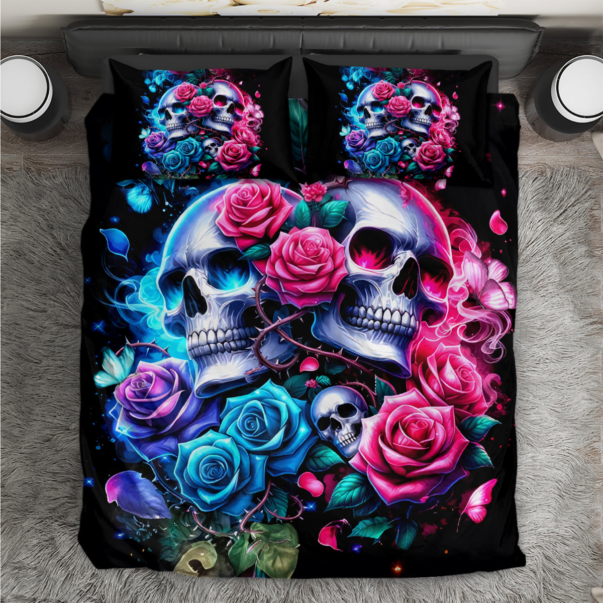 Couple Skull Bedding Set I Could Be Your Best Friend Or Your Worst Fucking Enemy