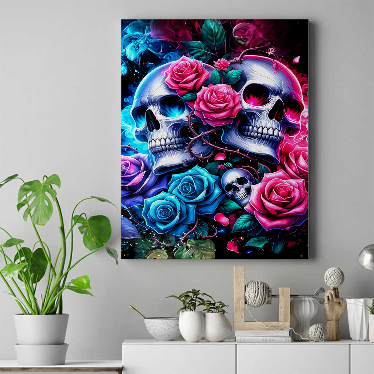 Couple Skull Canvas Wall Art I Could Be Your Best Friend Or Your Worst Fucking Enemy - Wonder Print Shop