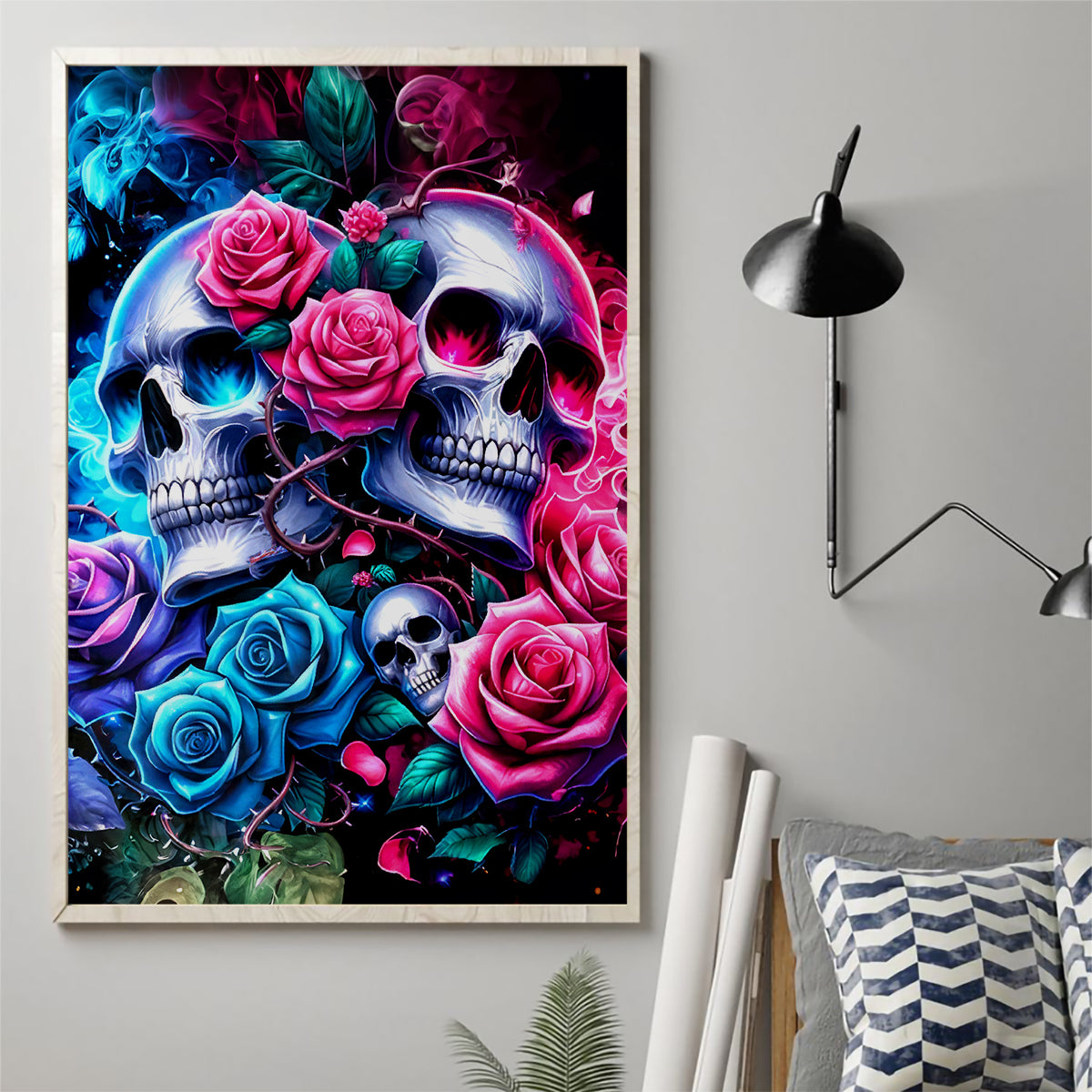 Couple Skull Canvas Wall Art I Could Be Your Best Friend Or Your Worst Fucking Enemy - Wonder Print Shop