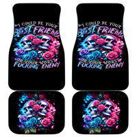 Couple Skull Car Mats I Could Be Your Best Friend Or Your Worst Fucking Enemy - Wonder Print Shop