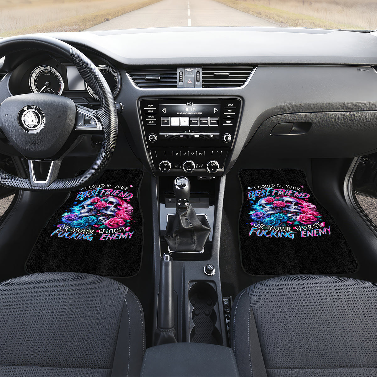 Couple Skull Car Mats I Could Be Your Best Friend Or Your Worst Fucking Enemy - Wonder Print Shop