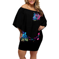 Couple Skull Family Matching Off Shoulder Short Dress and Hawaiian Shirt I Could Be Your Best Friend Or Your Worst Fucking Enemy - Wonder Print Shop