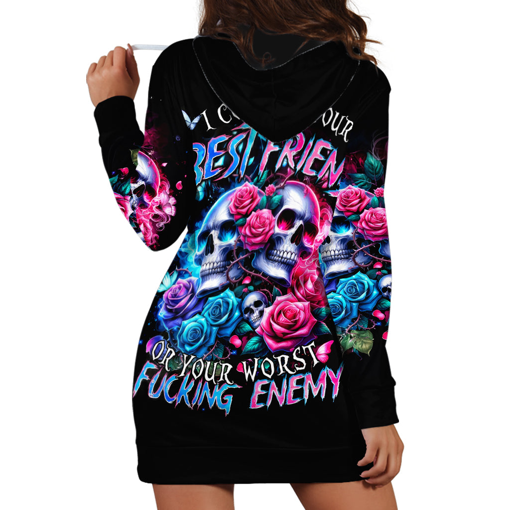 Couple Skull Hoodie Dress I Could Be Your Best Friend Or Your Worst Fucking Enemy - Wonder Print Shop