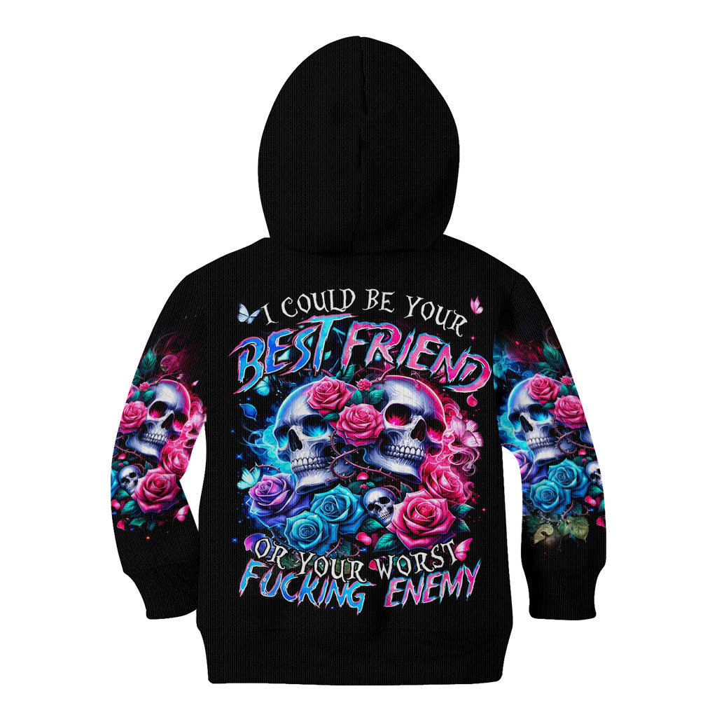 Couple Skull Kid Hoodie I Could Be Your Best Friend Or Your Worst Fucking Enemy - Wonder Print Shop