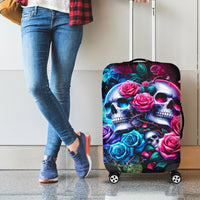 Couple Skull Luggage Cover I Could Be Your Best Friend Or Your Worst Fucking Enemy - Wonder Print Shop