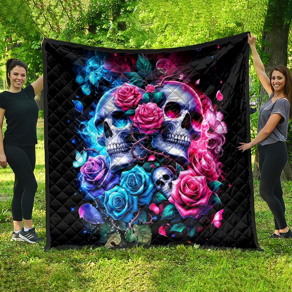 Couple Skull Quilt I Could Be Your Best Friend Or Your Worst Fucking Enemy - Wonder Print Shop