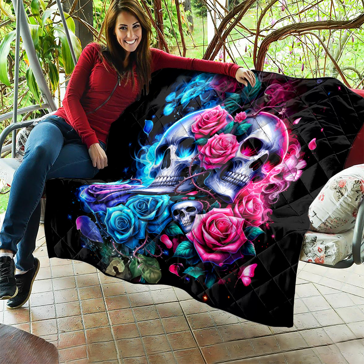 Couple Skull Quilt I Could Be Your Best Friend Or Your Worst Fucking Enemy - Wonder Print Shop