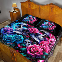 Couple Skull Quilt Bed Set I Could Be Your Best Friend Or Your Worst Fucking Enemy - Wonder Print Shop