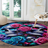 Couple Skull Round Carpet I Could Be Your Best Friend Or Your Worst Fucking Enemy