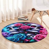 Couple Skull Round Carpet I Could Be Your Best Friend Or Your Worst Fucking Enemy