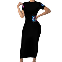 Couple Skull Short Sleeve Bodycon Dress I Could Be Your Best Friend Or Your Worst Fucking Enemy - Wonder Print Shop