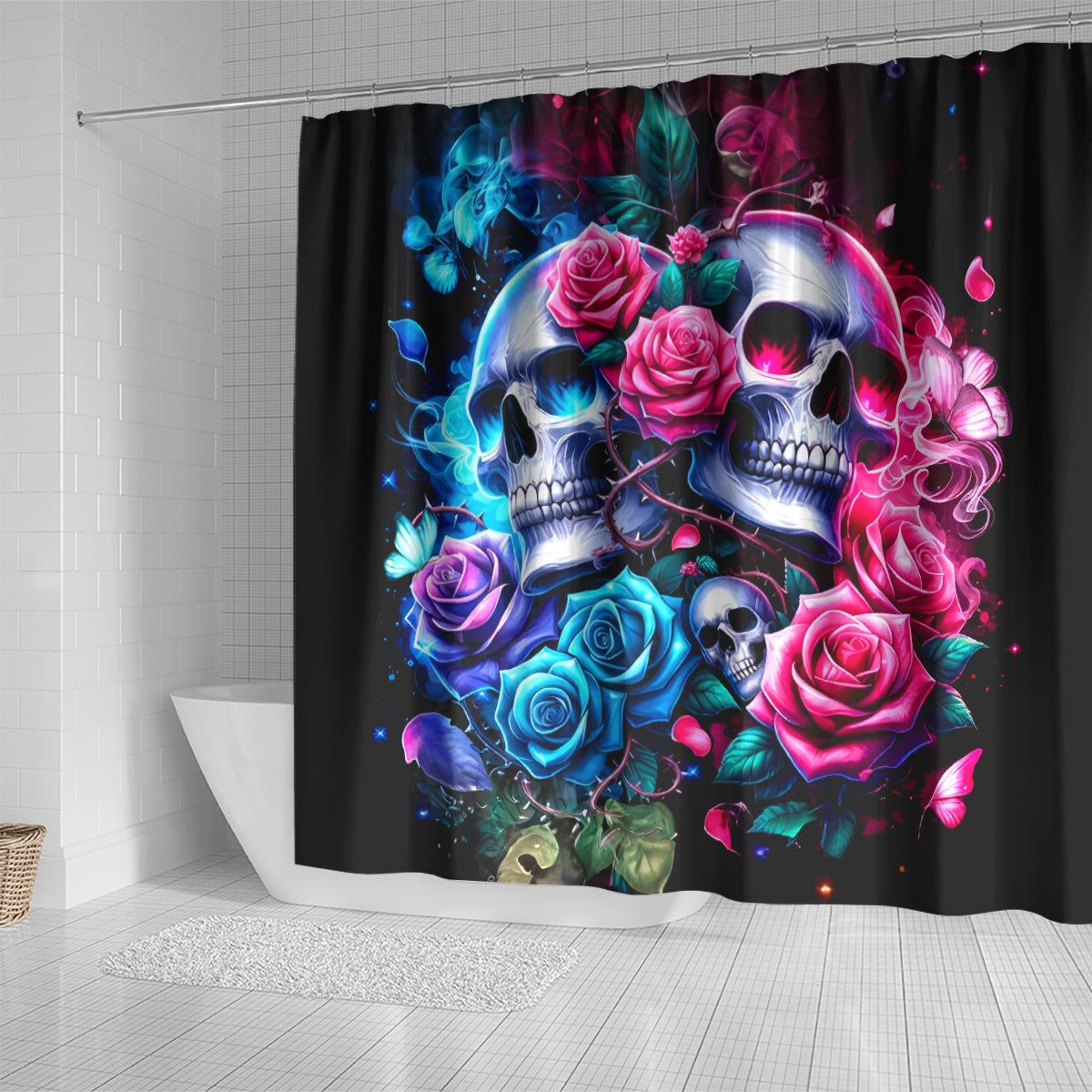 Couple Skull Shower Curtain I Could Be Your Best Friend Or Your Worst Fucking Enemy
