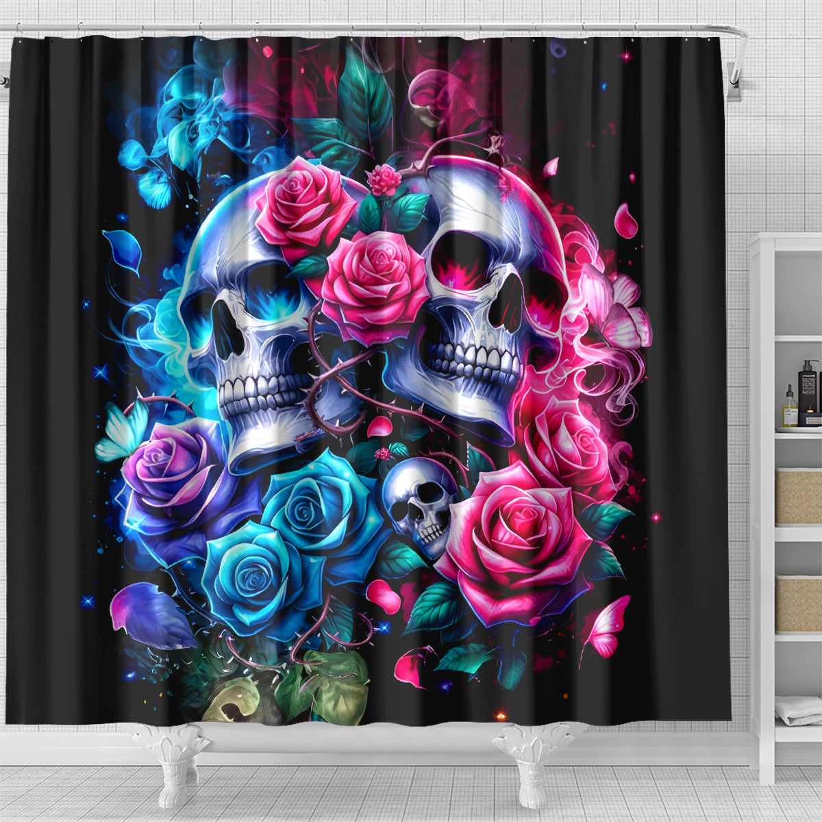 Couple Skull Shower Curtain I Could Be Your Best Friend Or Your Worst Fucking Enemy